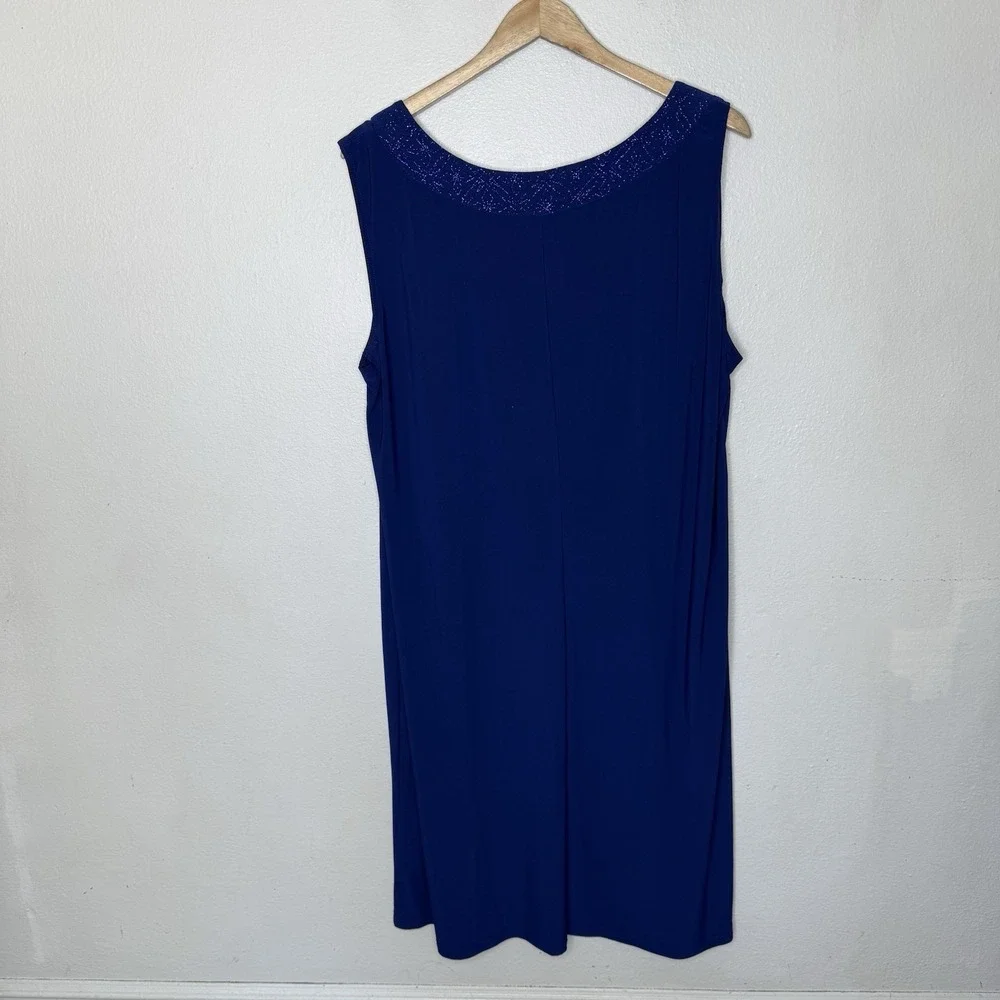 New‎ R And M Richard's Royal Blue Sheer 3/4 Sleeve Jacket And Dress Womens 1X